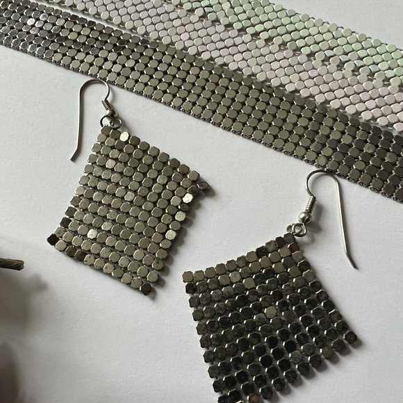 Vintage Chain Mail Set - Belt Earrings, Choker 1970's - Picture 2 of 3